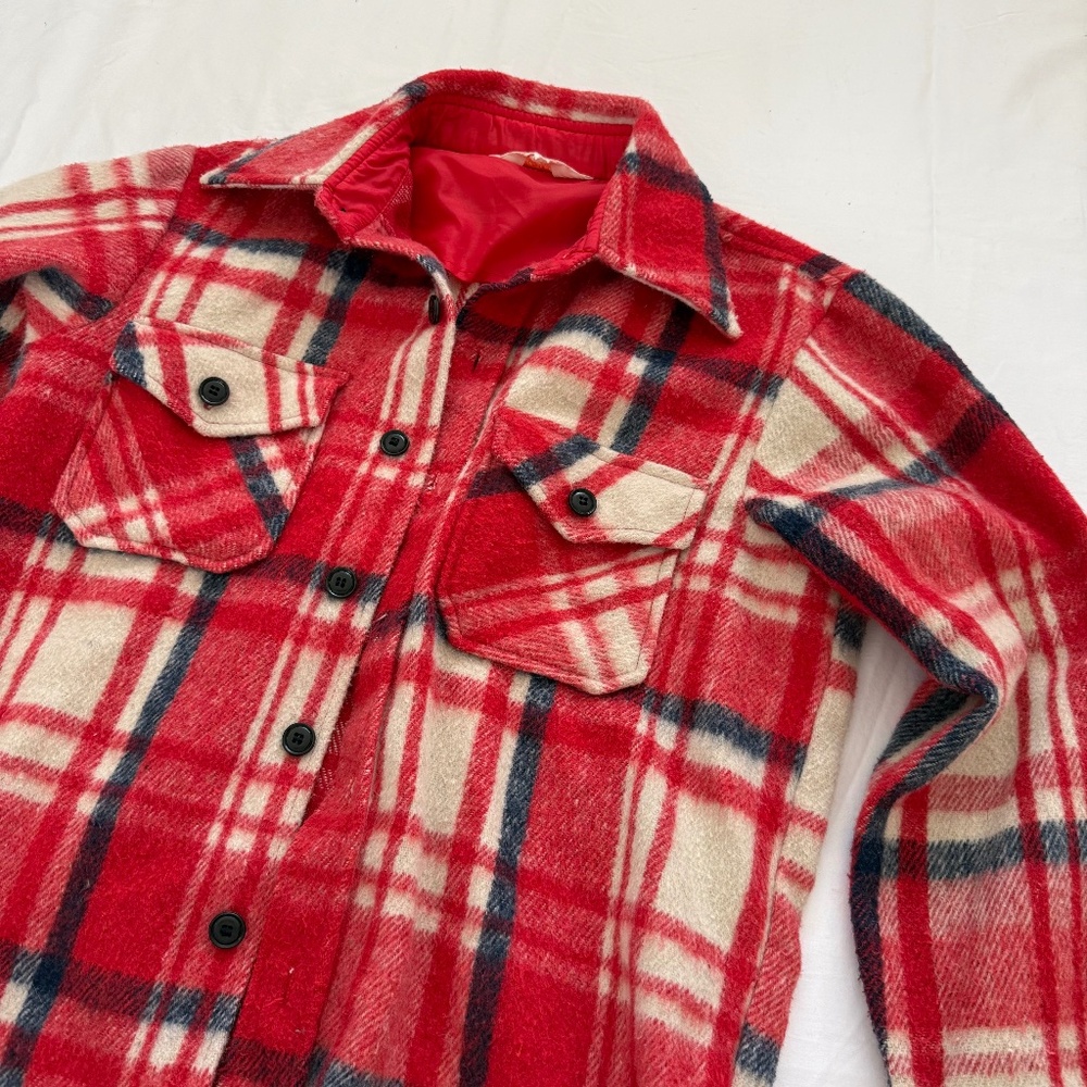 VINTAGE Wrangler Americana Wool Plaid Shirt/Jacket Mens Medium (vintage small)